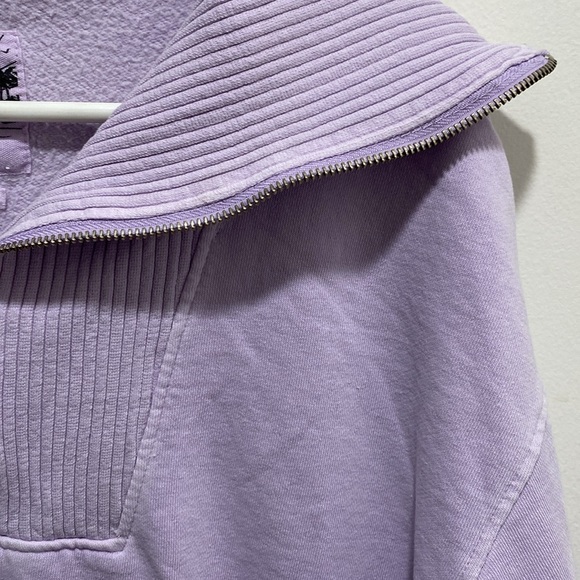 C&C California Size L Sunwashed Lavender Half-Zip Pullover Sweatshirt Women's 🌟 - Picture 3 of 7